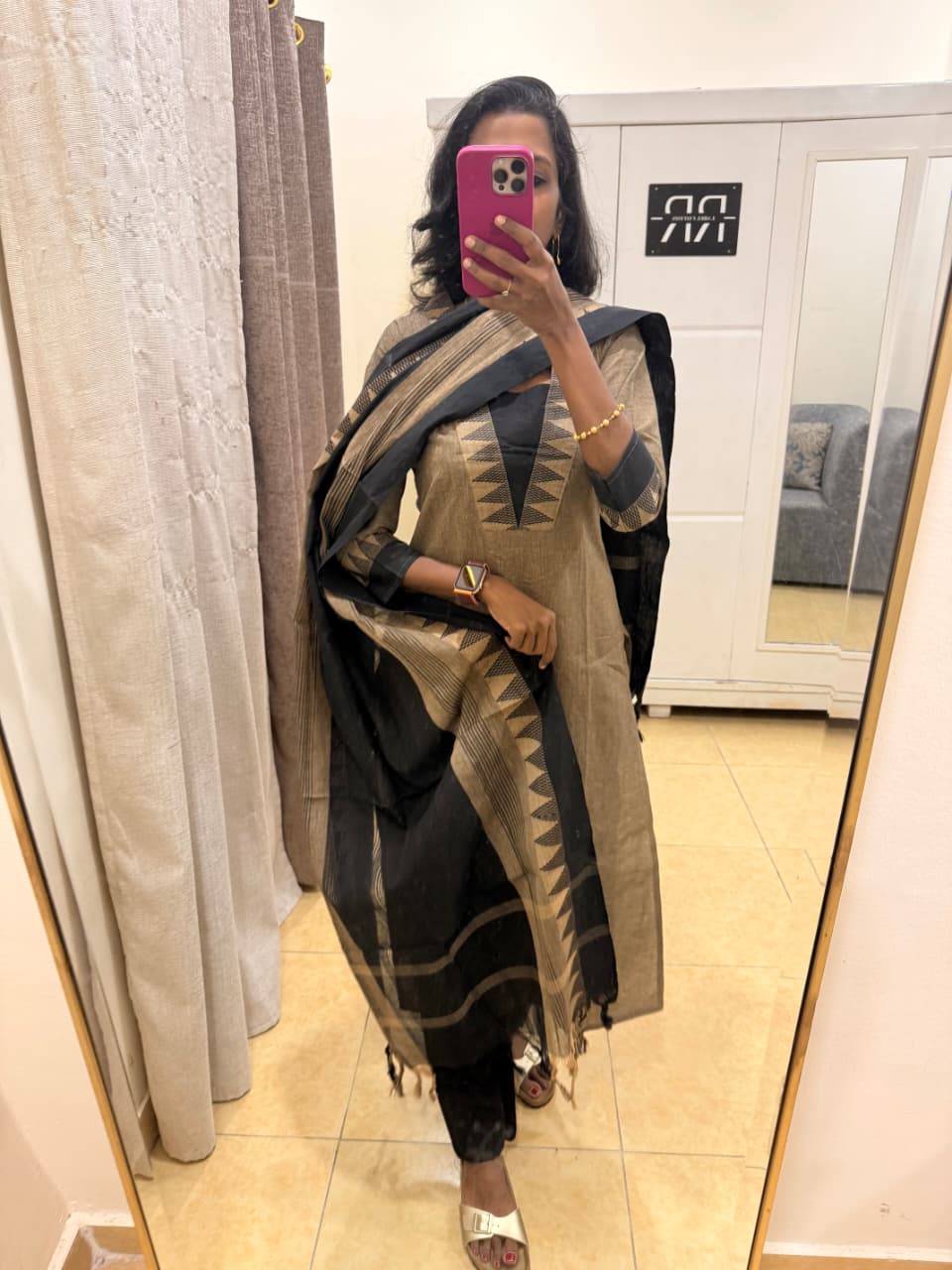 Elegant Mocha Charm – Kurta Pant Dupatta Set