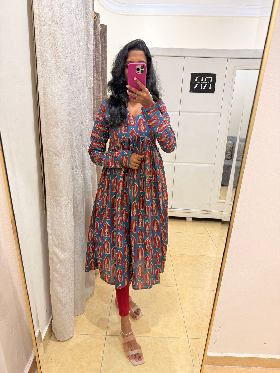 The Crimson Muse – Cotton Aline Kurta with full sleeves
