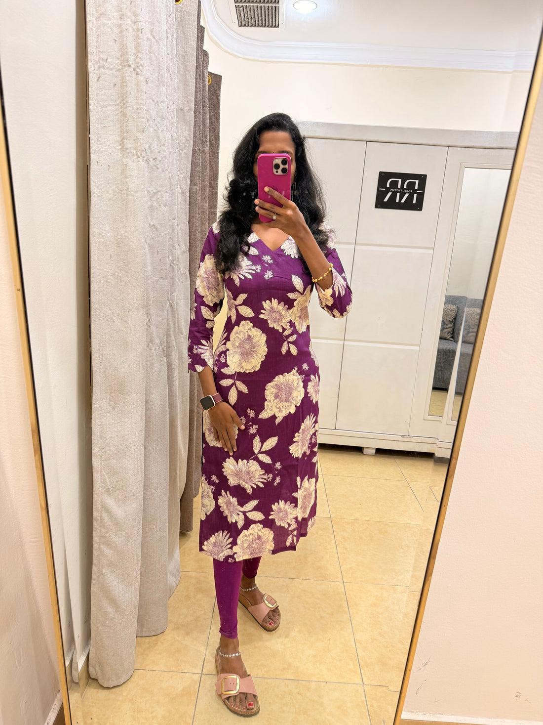 Orchid Bloom – Purple Floral Straight Kurta