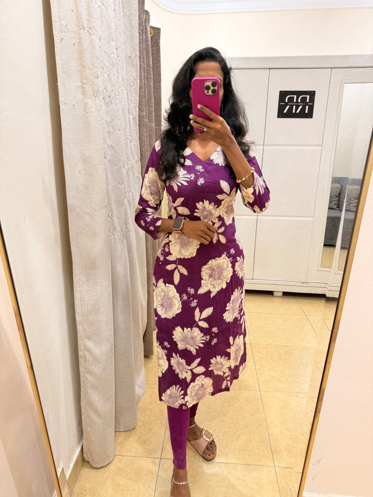 Orchid Bloom – Purple Floral Straight Kurta